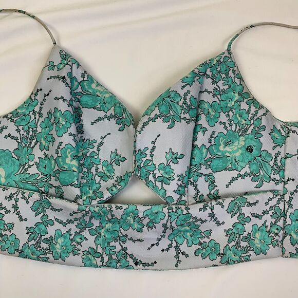 Zimmermann Tempo Brocade Plunge Bodice Floral Green 2 US 8 M L - Picture 4 of 12